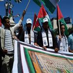 حركة المقاومة الشعبية تشارك بمسيرة النكبة ال 65 بغزة